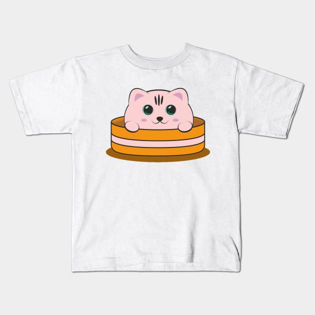 Kawaii Kitty Kids T-Shirt by DoubleDv60